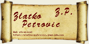 Zlatko Petrović vizit kartica